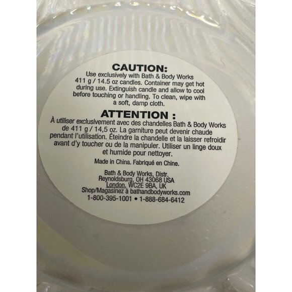 Bath & Body Works Pearl Clam Shell Ceramic Candle Holder White Mermaid - Picture 5 of 9